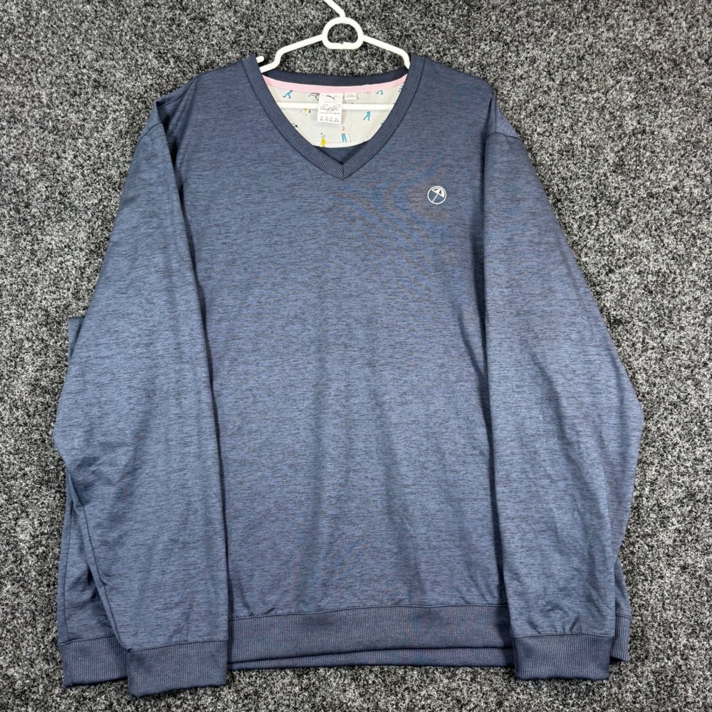 Puma Arnold‎ Palmer Golf V-Neck Sweater Mens 3XL Navy Blue Heather 538760-02